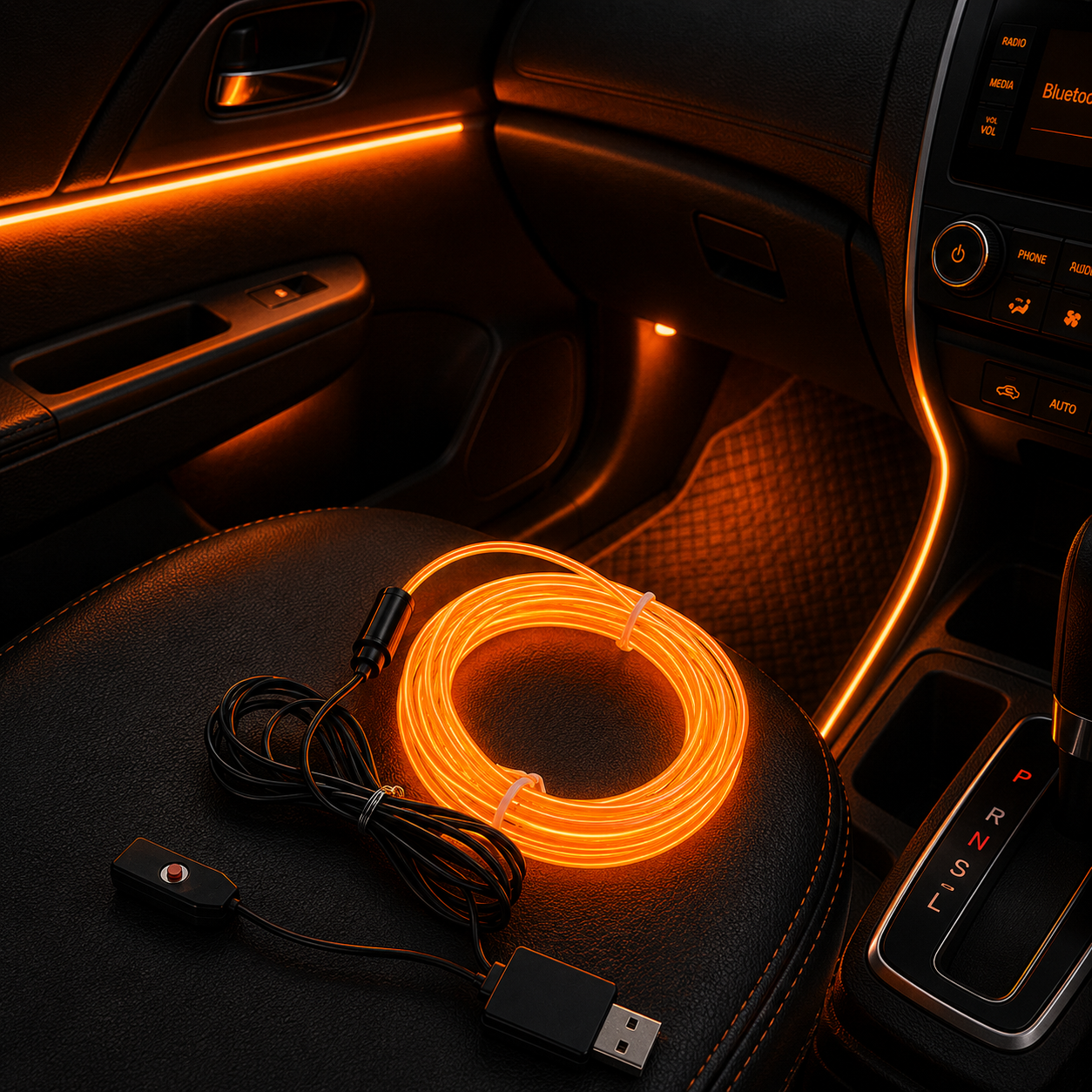 AmbientDrive Car Dashboard Multicolor Rhythm Atmosphere Light Strip